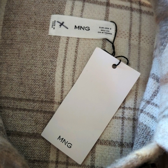 Mango Women's Beige Brown Checked Tailored Jacket - Picture 11 of 12